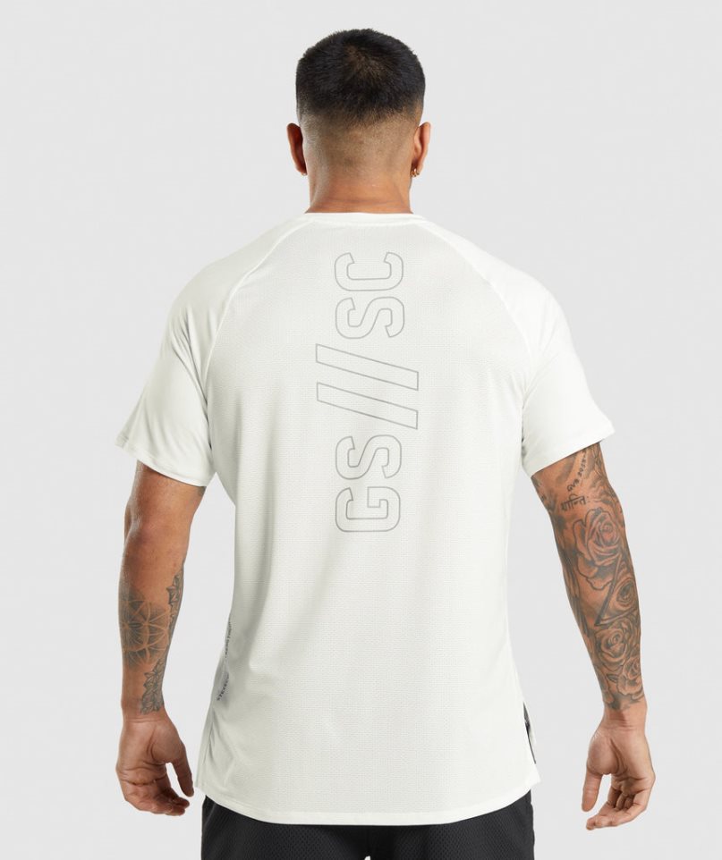 Men's Gymshark Steve Cook T-Shirts White | CA 0DN816